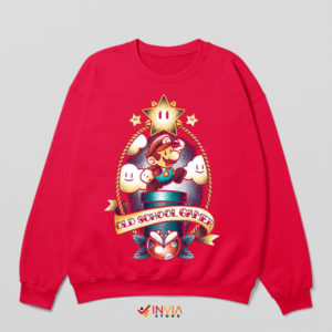 8-Bit Nostalgia Super Mario Old School Red Sweatshirt