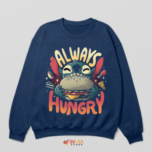 Appetite Always Hungry Stitch Funny Navy Sweatshirt