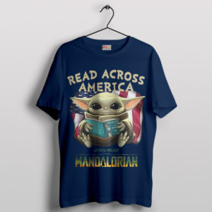 Baby Yoda Read Across the Galaxy Navy T-Shirt