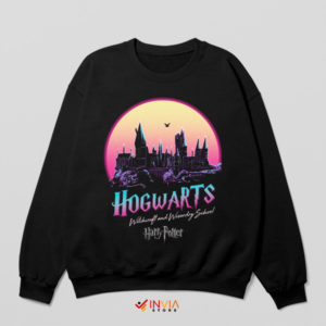 Back to Wizard School Hogwarts Retro Black Sweatshirt