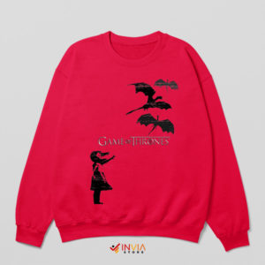 Banksy Girl with Dragons GOT Series Red Sweatshirt