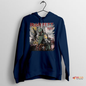 Boba Fett Gun Iron Maiden Album Navy Hoodie