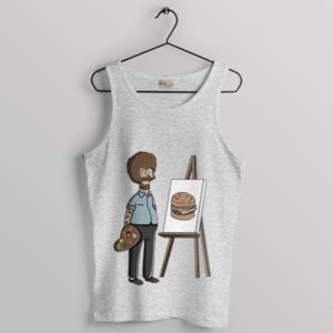 Burgerscape Bob Belcher x Bob Ross Sport Grey Tank Top