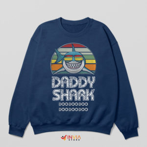 Daddy Shark Retro Jam Doo Doo Doo Navy Sweatshirt