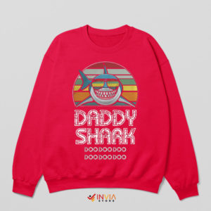 Daddy Shark Retro Jam Doo Doo Doo Red Sweatshirt