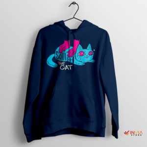 Feline Fun Times Squish That Cat Navy Hoodie