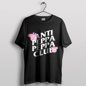 Funny Anti-Peppa Pig Club Humor Black T-Shirt