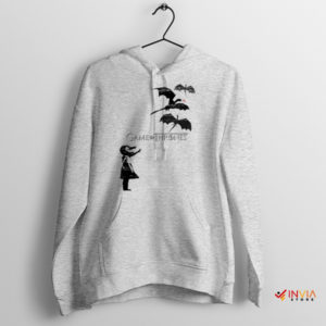 Graffiti Banksy Girl with Dragons Sport Grey Hoodie