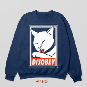 Kitty Anarchy The Disobey Cat Navy Sweatshirt