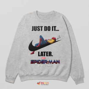 Lazy Hero Just Do It Later Spider-Man Sport Grey Sweatshirt