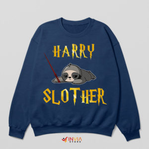 Lazy Wizard's Journey Harry Slother Navy Sweatshirt