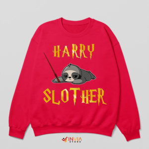 Lazy Wizard's Journey Harry Slother Red Sweatshirt