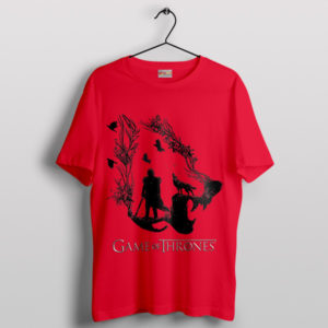 Lone Wolf of Winter Jon Snow GOT Red T-Shirt