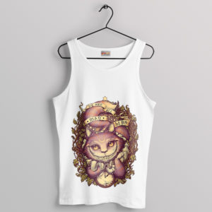 Madly Smiling Cheshire Cat Alice White Tank Top