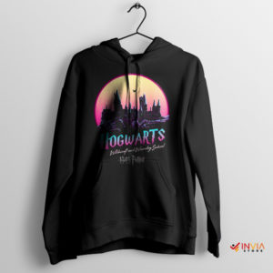 Magic Hogwarts Harry Potter Retro Style Black Hoodie