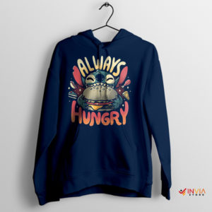 Ohana Feast Alert Stitch Always Hungry Navy Hoodie