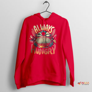 Ohana Feast Alert Stitch Always Hungry Red Hoodie