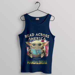 Pages of Cuteness Baby Yoda Read Navy Tank Top