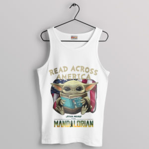 Pages of Cuteness Baby Yoda Read White Tank Top