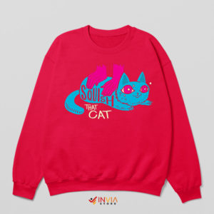 Playful Paws Squish That Cat Meme Red Sweatshirt