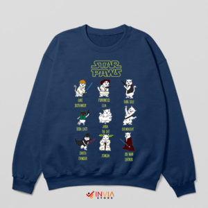 Purr Wars Star Paws Edition Cat Navy Sweatshirt