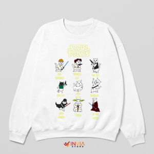 Purr Wars Star Paws Edition Cat White Sweatshirt