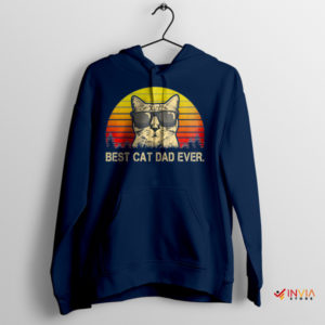 Purr-fectly Timeless Best Cat Dad Navy Hoodie