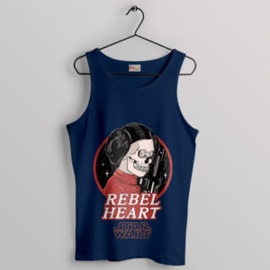 Rebel Queen's Visage Skull-Faced Navy Tank Top