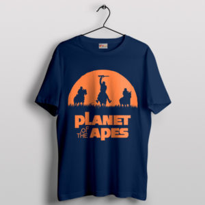 Retro Battle for the Ape Planet Navy T-Shirt