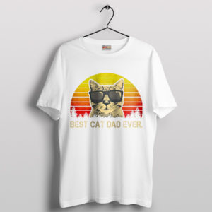 Retro Cool Best Cat Dad Ever White T-Shirt