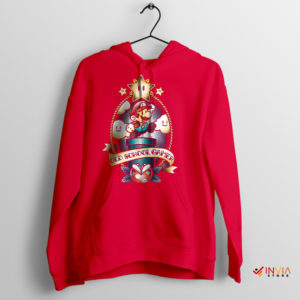 Run and Jump Super Old School Mario Red Hoodie