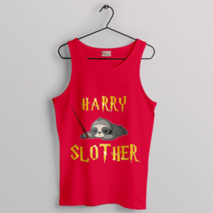 Slothy Spells Harry Slother Funny Red Tank Top