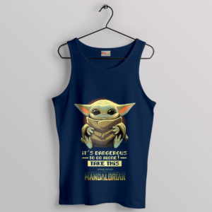 Small Yoda It's Dangerous To Go Alone Navy Tank Top