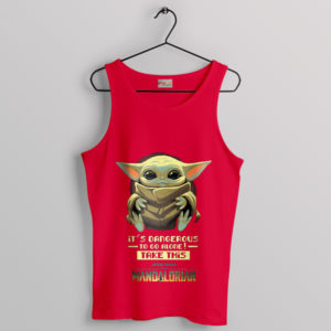 Small Yoda It's Dangerous To Go Alone Red Tank Top