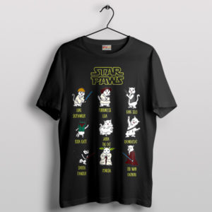 Star Paws The Feline Force Awakens Black T-Shirt