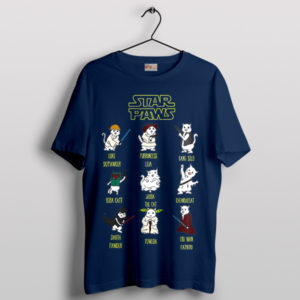 Star Paws The Feline Force Awakens Navy T-Shirt