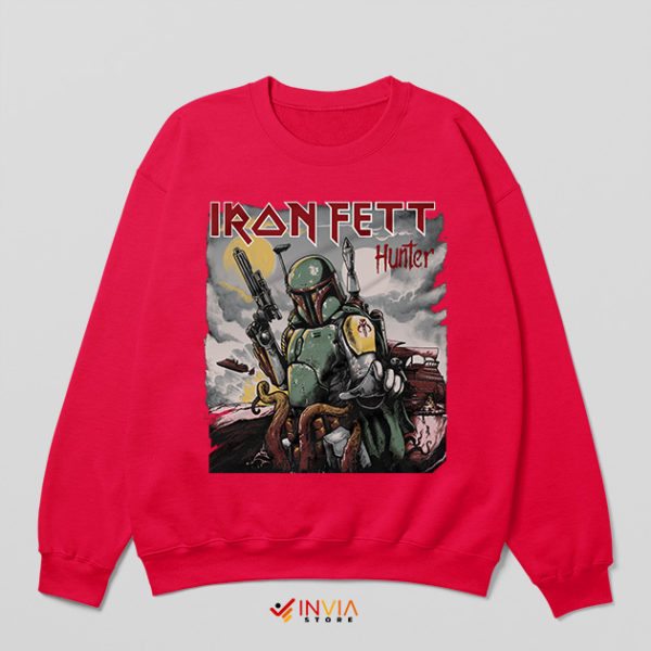 Star Wars Iron Maiden Boba Fett Red Sweatshirt