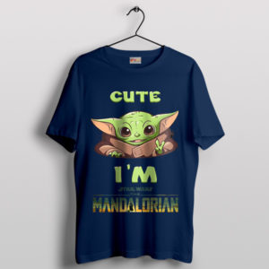 Tiny but Mighty I Am Cute Grogu Navy T-Shirt