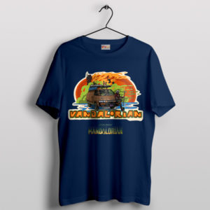 Vandalorian Voyage The Mandalorian Car Navy T-Shirt