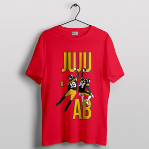 Yin and Yang of Steelers JuJu x AB Red T-Shirt