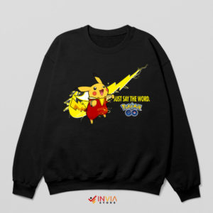 Pika Power Nike Swoosh Pikachu Black Sweatshirt