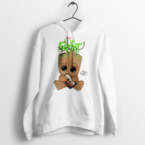 Adorable Groot Guardians of the Galaxy White Hoodie