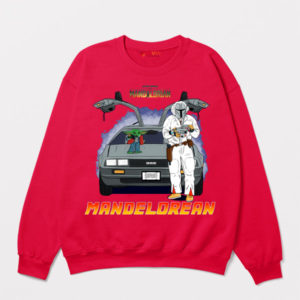 Back to the Future Car with Mando Red Sweatshirt