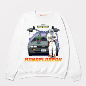 Back to the Future Car with Mando White Sweatshirt