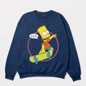 Bart Eat My Shorts Skateboard Deck Navy Sweatshirt