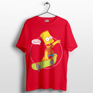 Bart Skateboard Eat My Shorts Edition Red T-Shirt