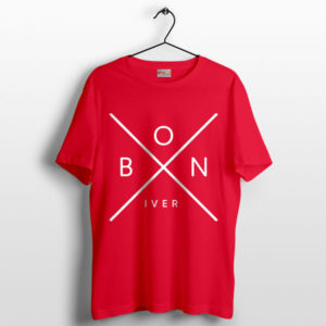 Bon Iver Tour X Poster Art Retro Concert Red T-Shirt