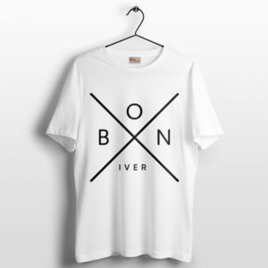 Bon Iver Tour X Poster Art Retro Concert White T-Shirt