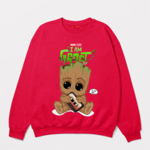 Cute Groot's Universe Marvel Series Red Sweatshirt