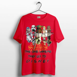 Goes to Disney With Baby Yoda and Friends Red T-Shirt